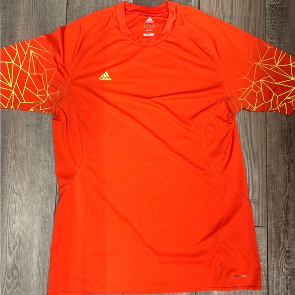 adidas Other - Adidas Men's Bright Orange Tee with Gold Accents